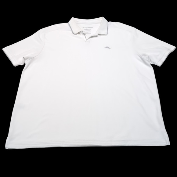 Tommy Bahama IslandZone Polo Shirt Mens XXL 2XL White Supima Cotton Blend V-Neck - Picture 4 of 12